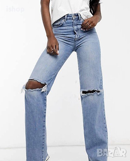 Дамски Дънки широки крачоли, снимка 1