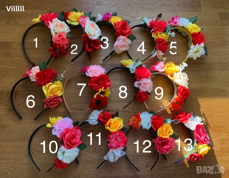 Диадема с цветя за народни танци, снимка 1