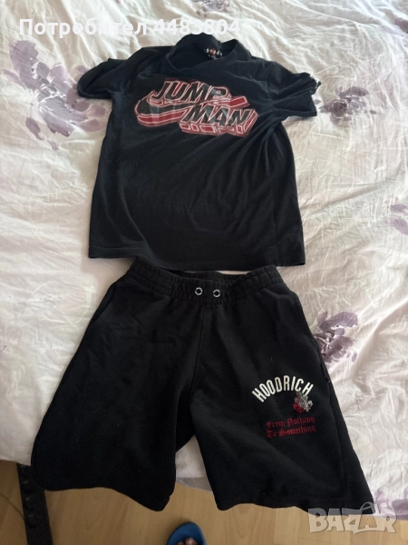 Тениска jordan къси гащи hoodrich оригинални., снимка 1
