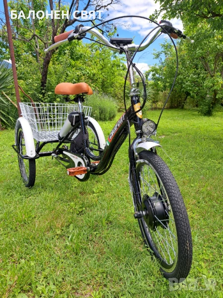 Многофункционален Нов модел e-Trike Hybrid Велосипед с три гуми Електрически Хибрид Триколка, снимка 1