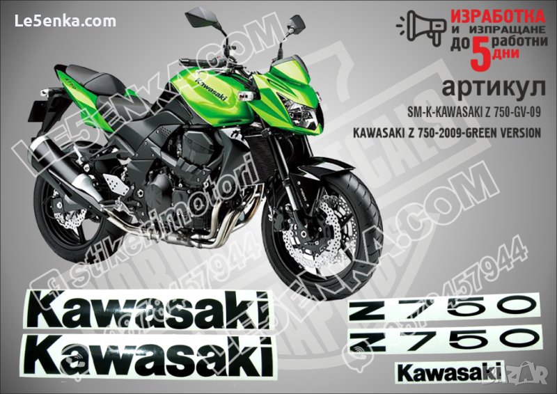 KAWASAKI Z 750 GREEN VERSION 2009 SM-K-KAWASAKI Z 750-GV-09, снимка 1