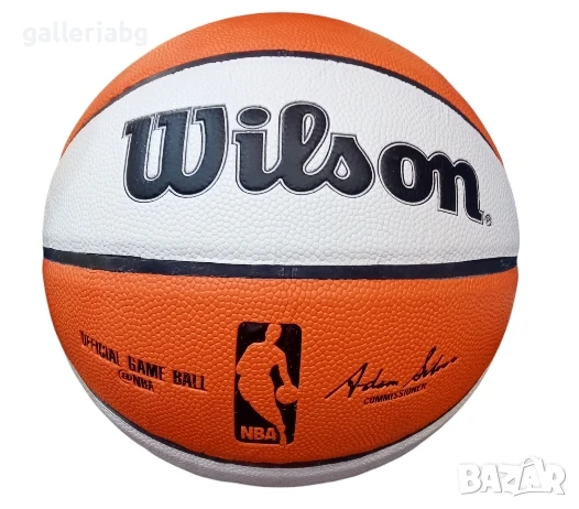 Баскетболна топка Wilson – стил NBA, с лого и подписи, снимка 1