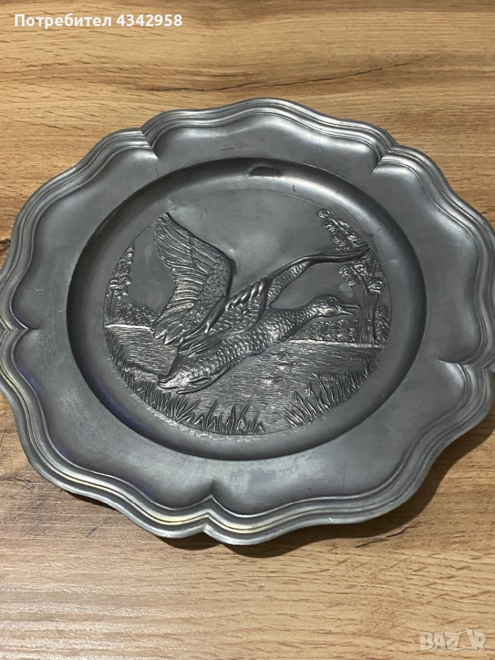 Калаена чиния за стена. (1950-1970 г.), снимка 1