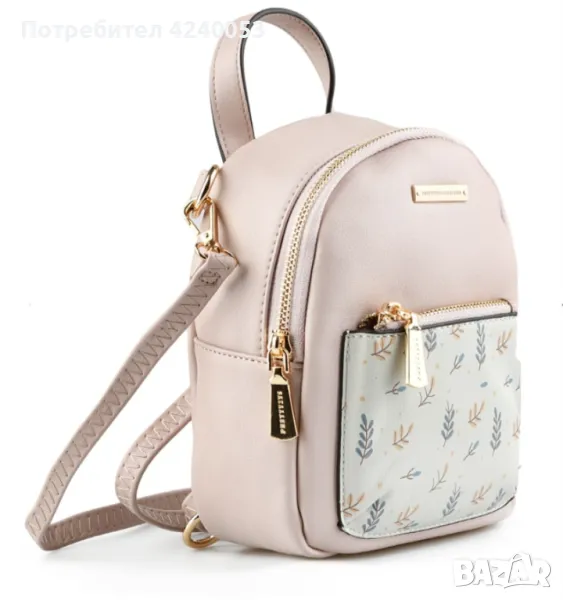 Дамска раница с флорален принт  , снимка 1