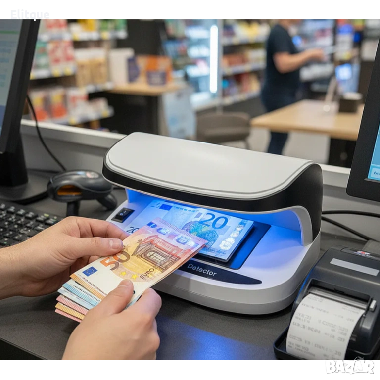 Детектор за фалшиви банкноти с UV LED светлина и акумулаторна батерия, снимка 1