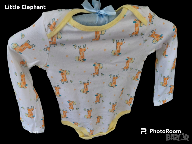 Боди с дълъг ръкав за 2-3 год момченце"girafee",колекция"Animals",Англия/ново, снимка 1