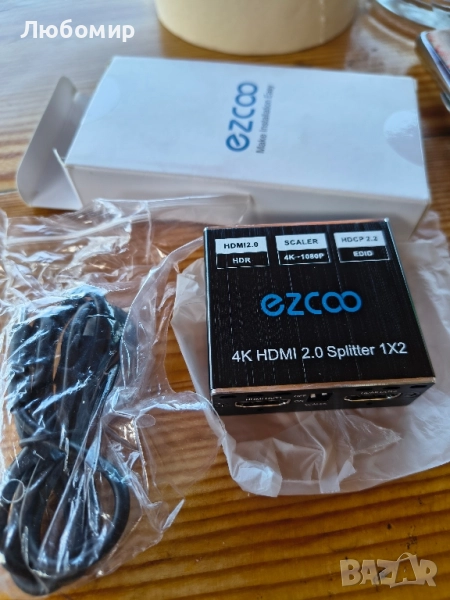 EZ-SP12H2 е 1x2 мини сплитер за HDMI с поддръжка на Ultra HD 4K. Този, снимка 1