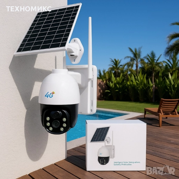 Външна камера за наблюдение, зареждане от соларен панел, Full HD, инфрачервена, водоустойчивост, снимка 1