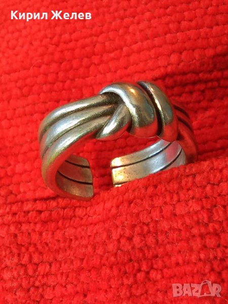 Стар АРТ НУВО ПОСРЕБРЕН БРОНЗОВ ПРЪСТЕН - ПАНДЕЛКА с ПЕЧАТ S925 РЕГУЛИРУЕМ РЕТРО МОДЕЛ 38511, снимка 1