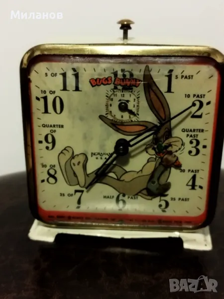 Стар механичен будилник, настолен часовник, снимка 1