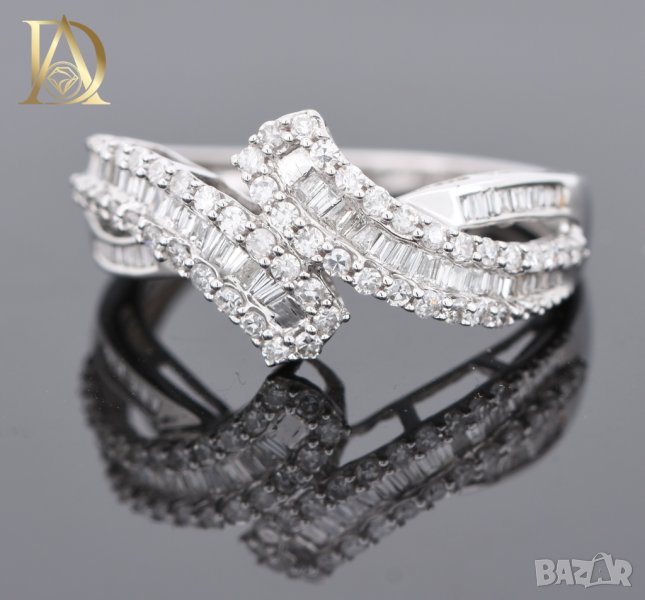 Нов Златен Пръстен с 0.80кт Естествени Диаманти , снимка 1