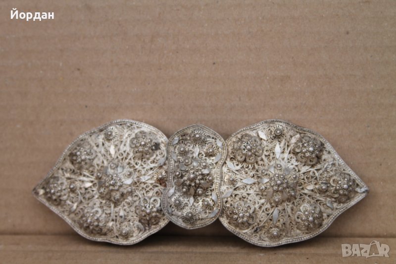 Сребърна пафта филигран, снимка 1