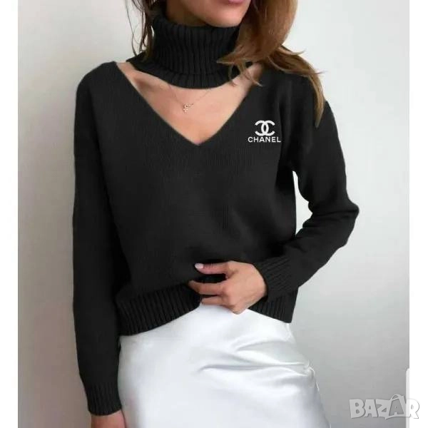 пуловер с яка chanel , снимка 1
