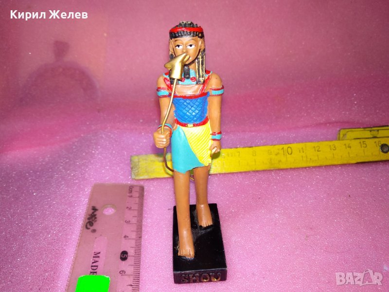 ДЕКОРАТИВНА ПОЛИРЕЗИНОВА ЕГИПЕТСКА СТАТУЕТКА ФИГУРКА с МИТОЛОГИЧНА ТЕМАТИКА СУВЕНИР ЕГИПЕТ 42898, снимка 1