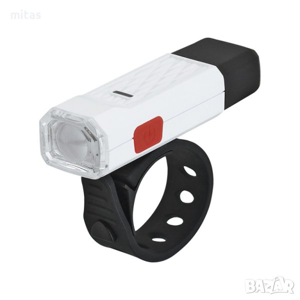 Мини предна USB светлина за велосипед AFL-212, бяла, снимка 1