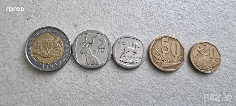 Южно Африканска Република . ЮАР.  20 , 50 цента. 1, 2 и 5 ранда., снимка 1