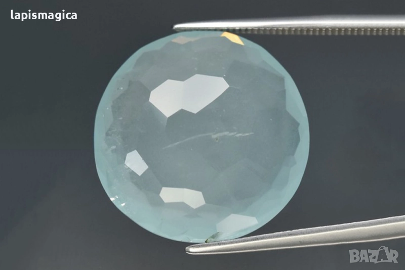 Син аквамарин 12.99ct кръгла шлифовка, снимка 1
