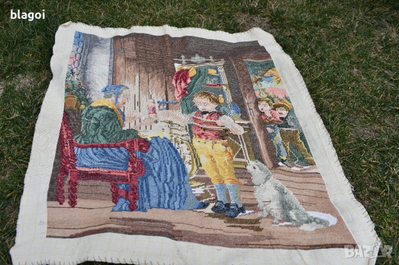 Гоблен Баба с внуче, снимка 1
