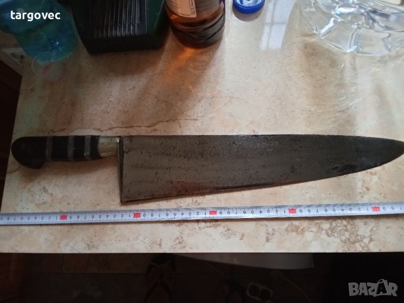 Огромен старинен кован немски нож , снимка 1