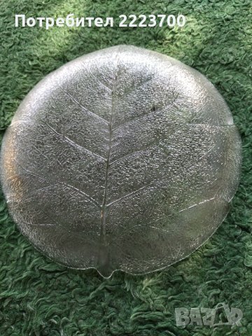 Стъклено плато - листо, снимка 3 - Прибори за хранене, готвене и сервиране - 42225796