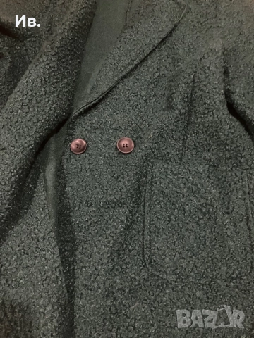 Тъмно зелено дълго палто, снимка 3 - Палта, манта - 52457263