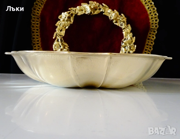 Бронзова фруктиера,салатиера 850 гр.,релеф. , снимка 2 - Антикварни и старинни предмети - 52997633