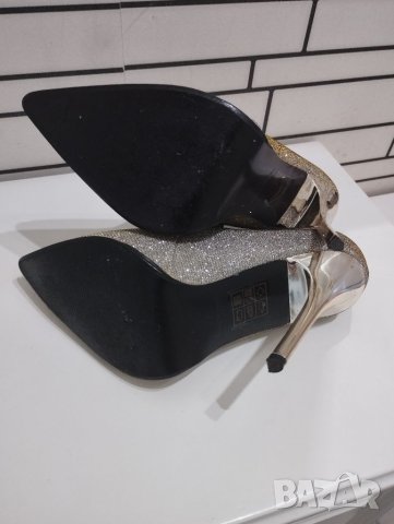 Сребърно-златисти елегантни обувки , снимка 9 - Дамски елегантни обувки - 40309087