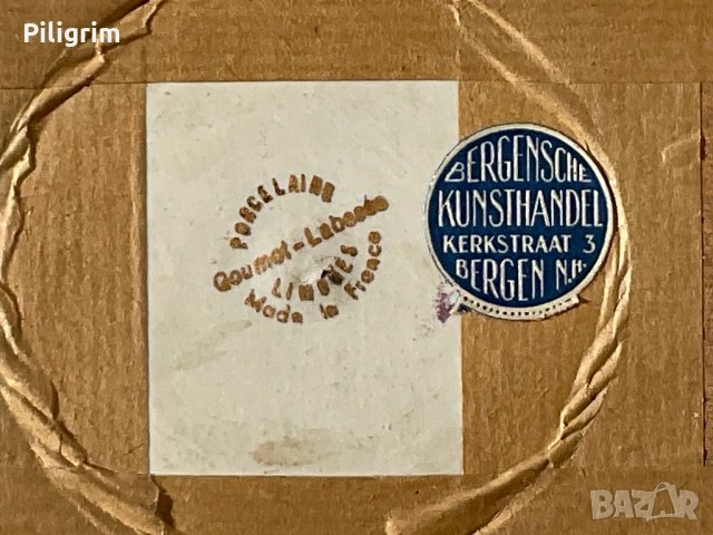 Антична порцеланова картина с дървена рамка. „Limoges“, Франция., снимка 5 - Антикварни и старинни предмети - 53838191