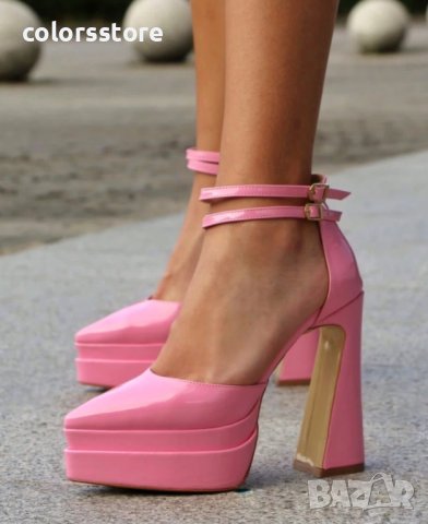 Сандали на ток - розов лак - VTK2(3) 