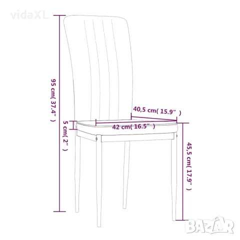 vidaXL Трапезни столове, 4 бр, светлосиви, кадифе, снимка 9 - Столове - 56146840