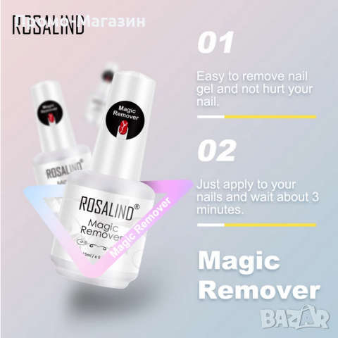 Гел за сваляне на гел лак 15 мл – Magic Remover, снимка 4 - Продукти за маникюр - 36202923