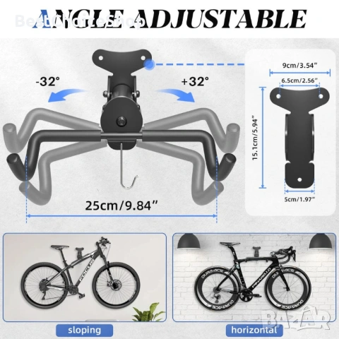 Сгъваем стенен държач за велосипед / Стойка за колело, снимка 2 - Части за велосипеди - 53091673
