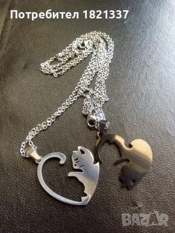 Комплект колиета с котки , снимка 6 - Колиета, медальони, синджири - 47783498