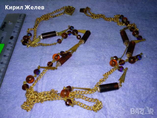 СТАРА РЕТРО АР НУВО СТИЛ ОГЪРЛИЦА БРОНЗ и КАТАЛИН с ПОЗЛАТА и ФИЛИГРАННА ЗАКОПЧАЛКА 36907, снимка 9 - Антикварни и старинни предмети - 40684793