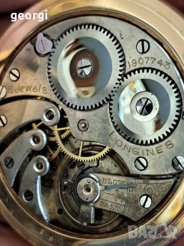 швейцарски златен джобен часовник Longines , снимка 3 - Мъжки - 47892979