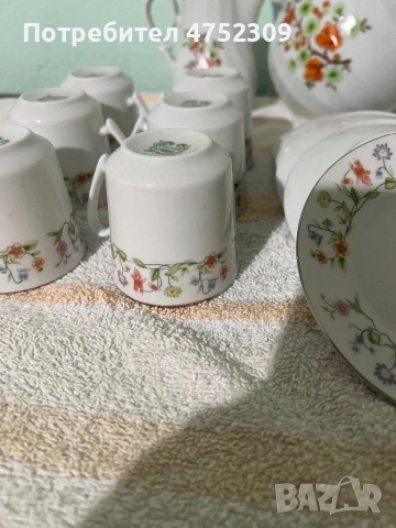 Винтидж порцеланови сервизи със златен кант – 2 комплекта – 60–70та година., снимка 8 - Сервизи - 53670332
