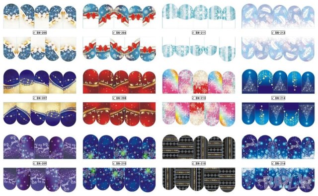 Комплект коледни водни стикери № 20