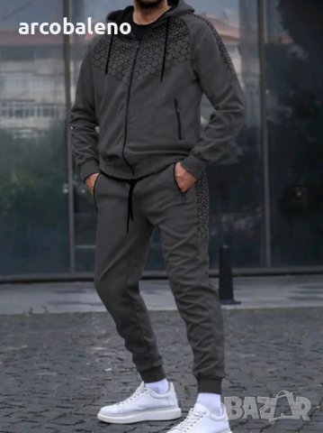 Мъжки комплект от две части, суичър с цип и спортен панталон, 6цвята , снимка 11 - Спортни дрехи, екипи - 39665443