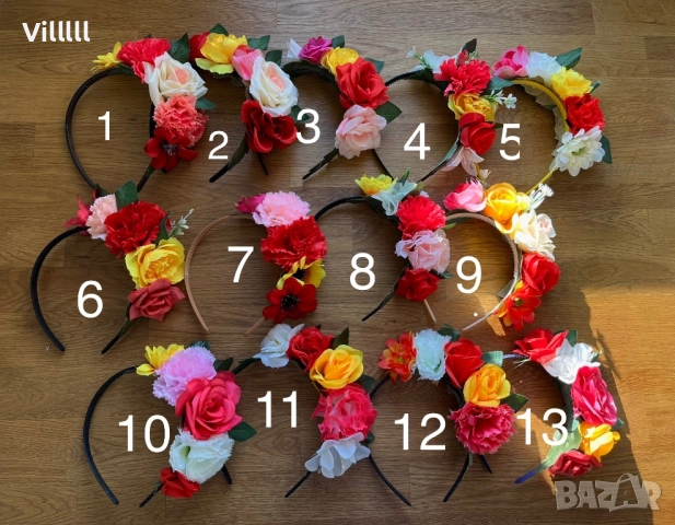 Диадема с цветя за народни танци