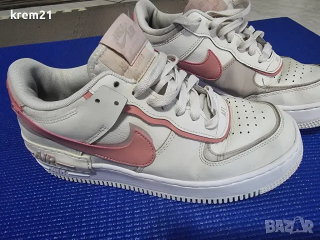 Nike Air Force Shadow White Phantom pink дамско номер 40.5, снимка 5 - Маратонки - 48705701