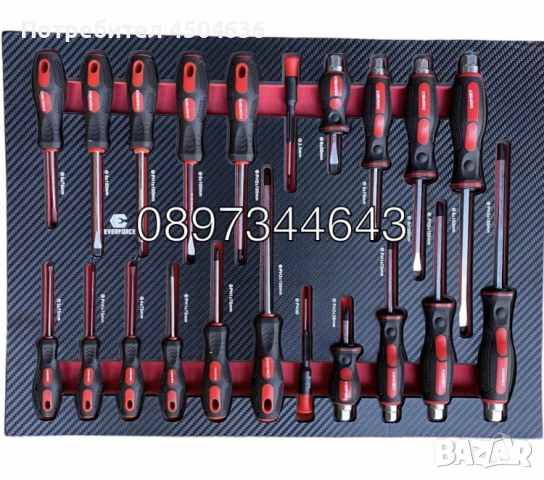 Шкаф-количка с инструменти EVERFORCE 251 части, снимка 7 - Куфари с инструменти - 51531534