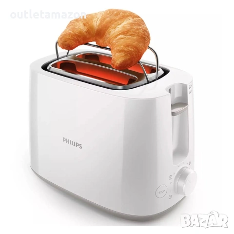 Тостер PHILIPS DAILY COLLECTION HD2581/00 900 W, БЯЛ, снимка 2 - Тостери - 53261581