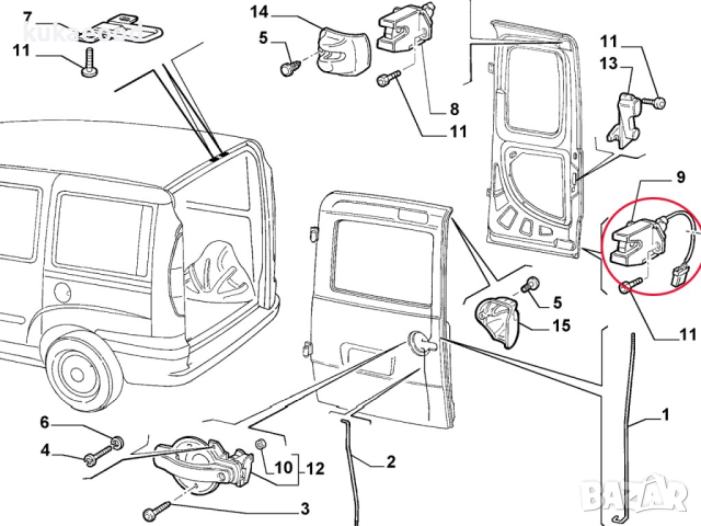 Брава за задна врата (багажник) за Fiat Doblo (2001-2010), снимка 7 - Части - 44555987