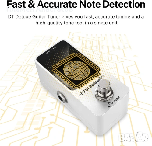 Donner DT Deluxe Guitar Tuner – хроматичен педал тунер за китара и бас, снимка 4 - Китари - 53871010