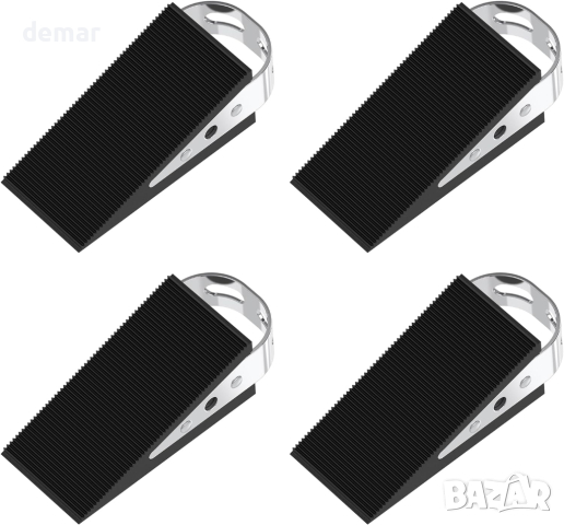 FLORA GUARD 2 гумени ограничители за врати с 4 държача от неръждаема стомана