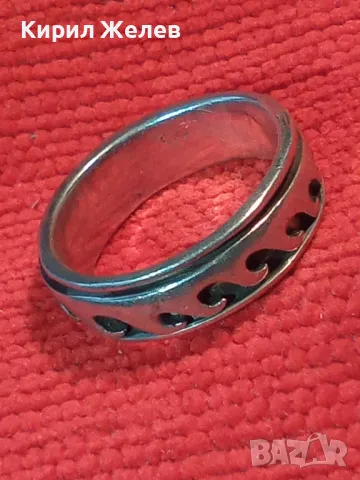 РОКАДЖИЙСКИ ДВУКОМПОНЕНТЕН СРЕБЪРЕН ПРЪСТЕН ХАЛКА СРЕБРО 925 с ВЪРТЯЩ се ЕЛЕМЕНТ 41181, снимка 14 - Пръстени - 48901557