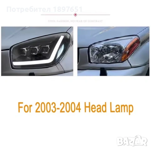 Главни Фарове със дневни светлини и мигач за Toyota Raf 4 2003 - 2004 г., снимка 6 - Части - 53618512