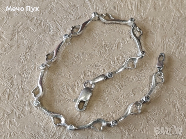 Сребърна гривна (334), снимка 6 - Гривни - 52456224