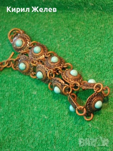 19 век ВЪЗРОЖДЕНСКА ТЮРКОАЗЕНА БРОНЗОВА ПОСРЕБРЕНА ЕТНОГРАФСКА ГРИВНА РЪЧНА ИЗРАБОТКА СТАРА 57151, снимка 2 - Антикварни и старинни предмети - 33216261