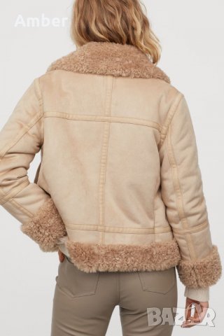 Зимно бежаво яке с пухкава подплата H&M, снимка 4 - Якета - 35716323